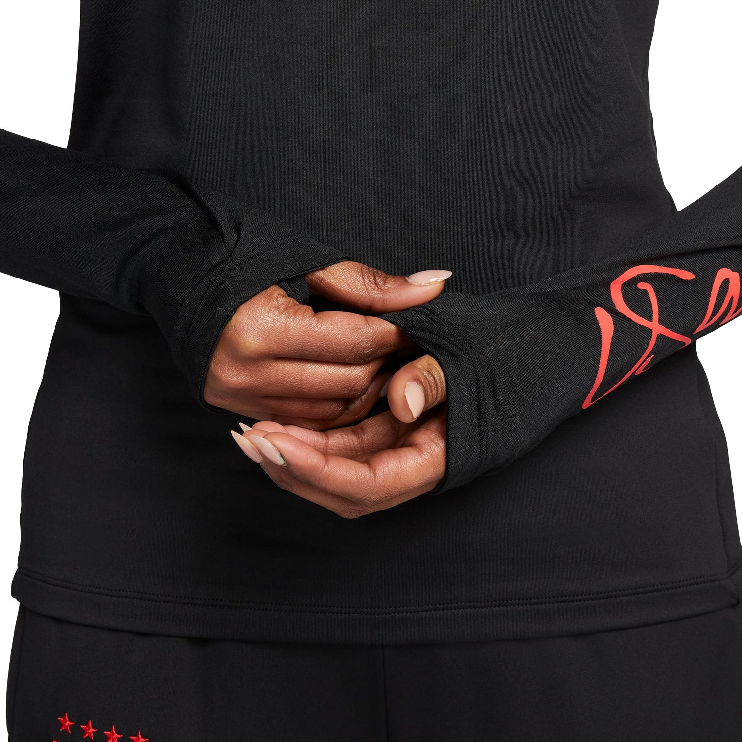 Women's Nike USWNT Strike Knit Longsleeve Black Tee - Sleeves View