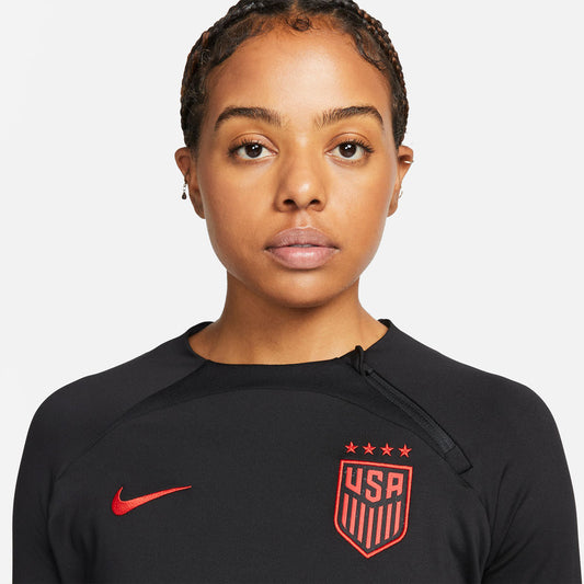 Women's Nike USWNT Strike Knit Longsleeve Black Tee - Front View