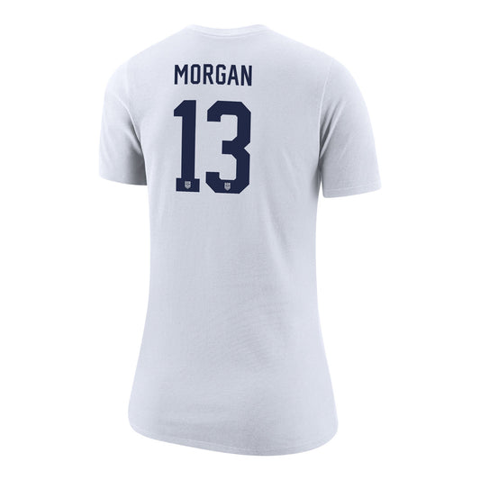 Women's Nike USWNT Classic Morgan White Tee - Back View
