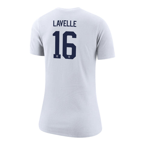 Women's Nike USWNT Classic Lavelle White Tee - Back View