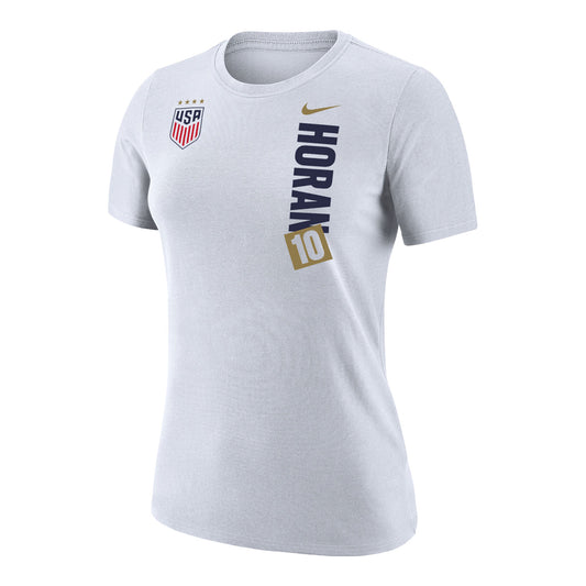 Women's Nike USWNT Vertical Horan White Tee - Front View