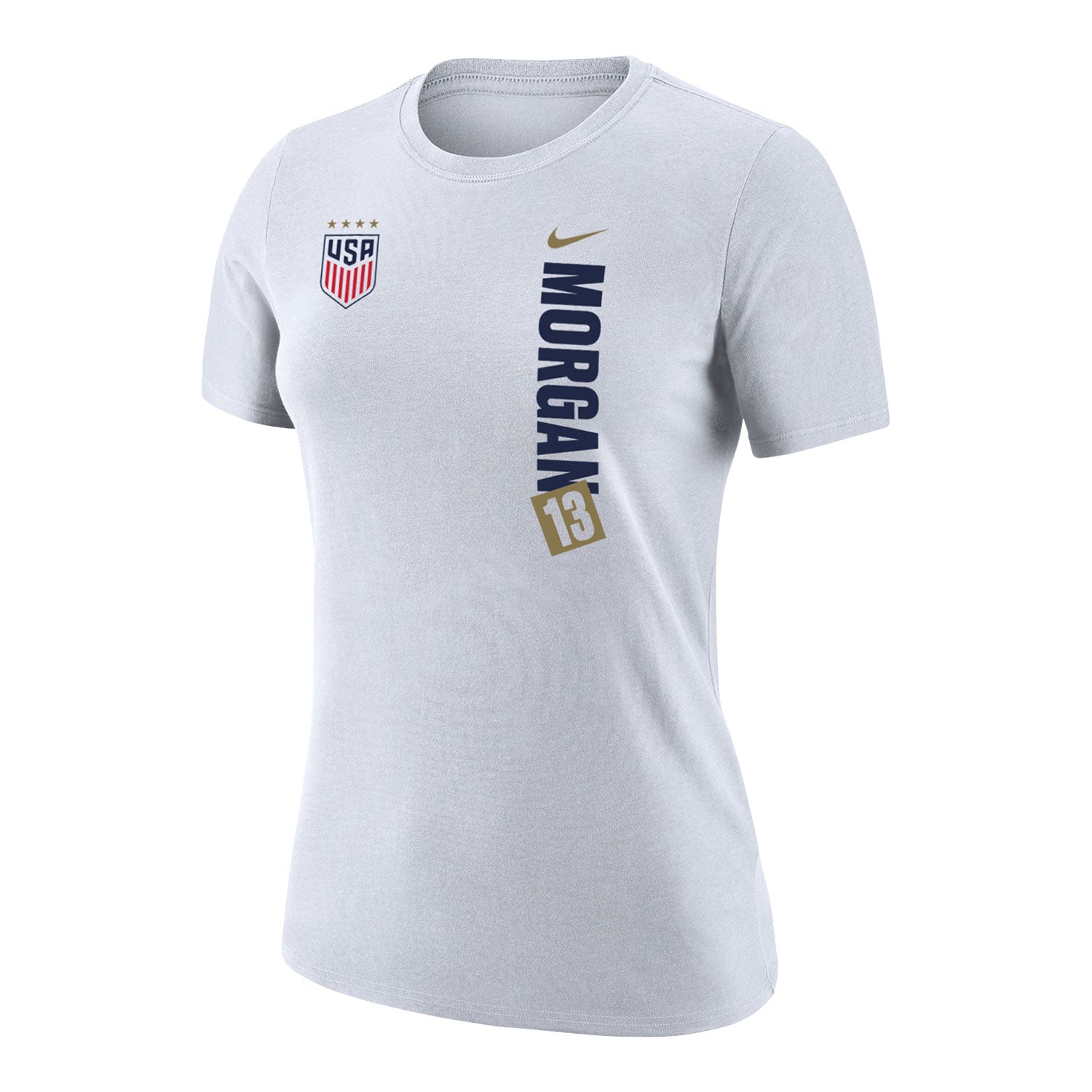 Women's Nike USWNT Vertical Morgan White Tee - Front View