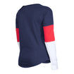 Women's New Era USWNT Colorblock Navy L/S Tee - Back Side View