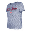Women's New Era USWNT Colorblock Navy Tee - Front Side View