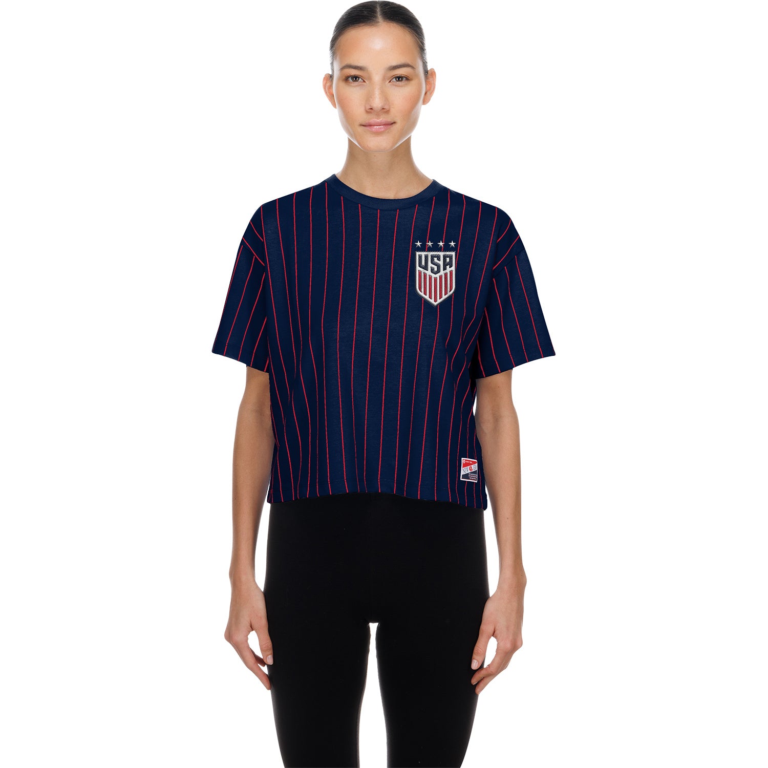 Ladies USWNT New Era Pinstripe T-Shirt