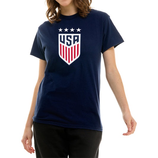 Ladie's Icon Sports USWNT Crest Navy T-Shirt