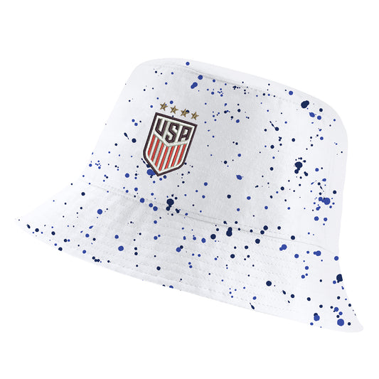 Men's Nike USWNT Home Bucket Hat in White - Front View