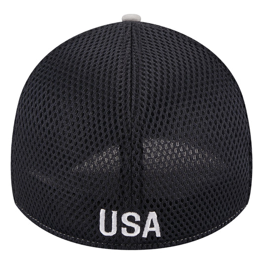 Men's New Era USWNT 39Thirty Grey Mesh Hat - Back View