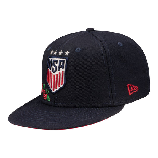 Men's USWNT New Era Day of the Dead Navy 9Fifty Snapback - Front View
