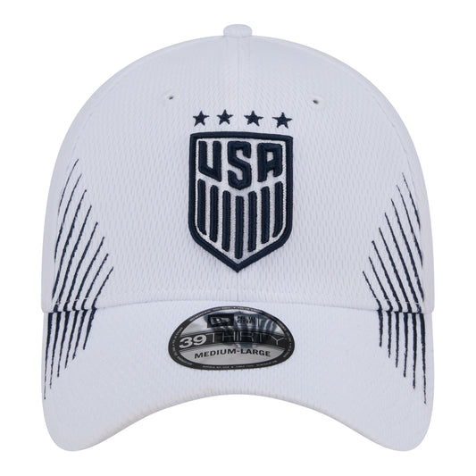 Adult New Era USWNT 39Thirty Active White Hat - Front View