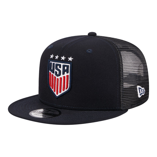 Adult New Era USWNT 9Fifty Classic Trucker Navy Hat - Side View