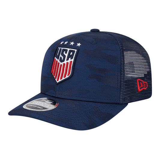 Adult New Era USWNT 9Seventy Camo Navy Trucker Hat