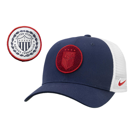 Adult Nike USWNT Velcro Navy Trucker Hat with Detachable Patch