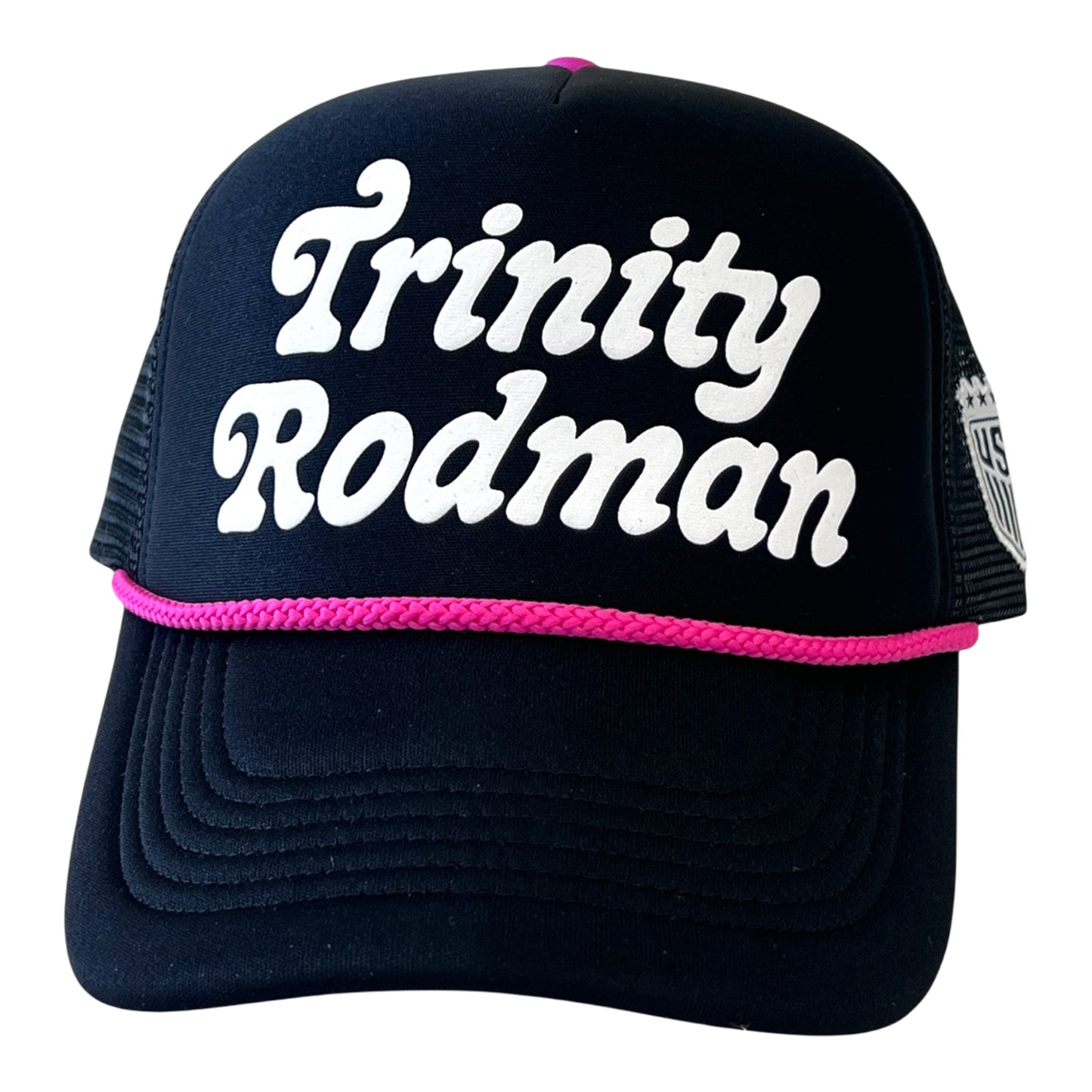 Adult USWNT Trinity Rodman Puff Print Black Trucker Hat