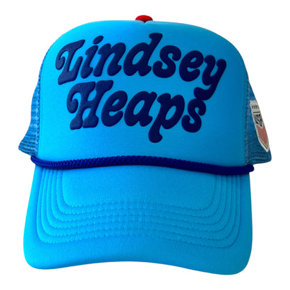 Adult USWNT Lindsey Heaps Puff Print Light Blue Trucker Hat