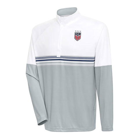 Men's Antigua USWNT Bender Grey Pullover - Official U.S. Soccer Store
