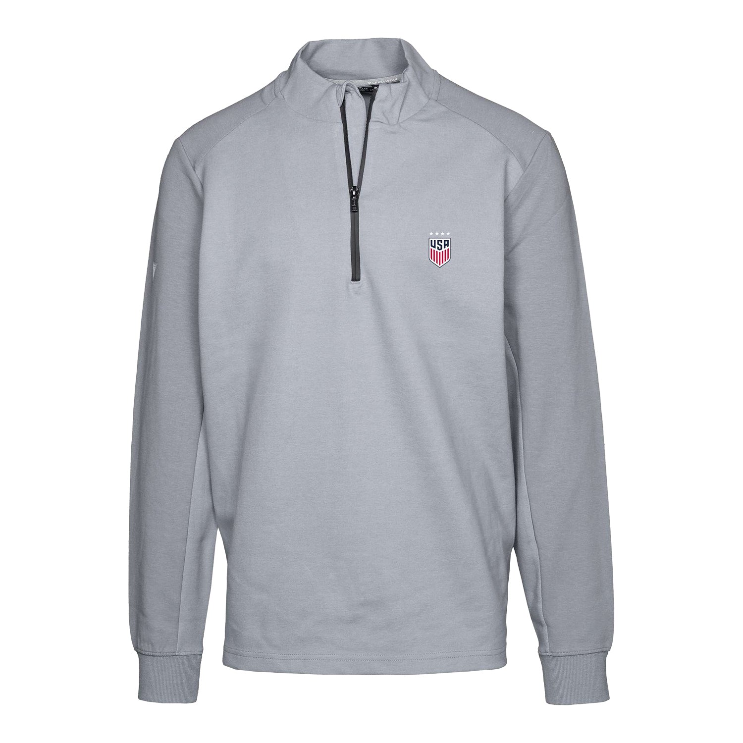Men's Levelwear USWNT Galaxy Grey 1/4 Zip - Front View