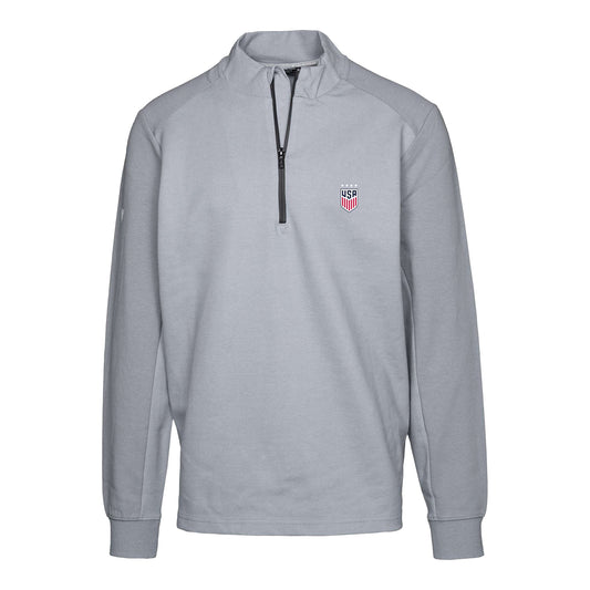 Men's Levelwear USWNT Galaxy Grey 1/4 Zip - Front View