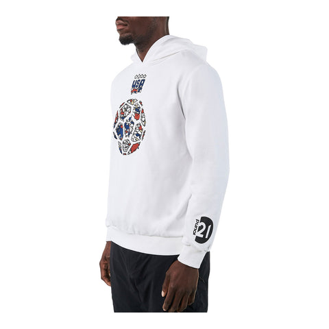 Men's Round 21 USWNT Our Time White Hoodie - Side View
