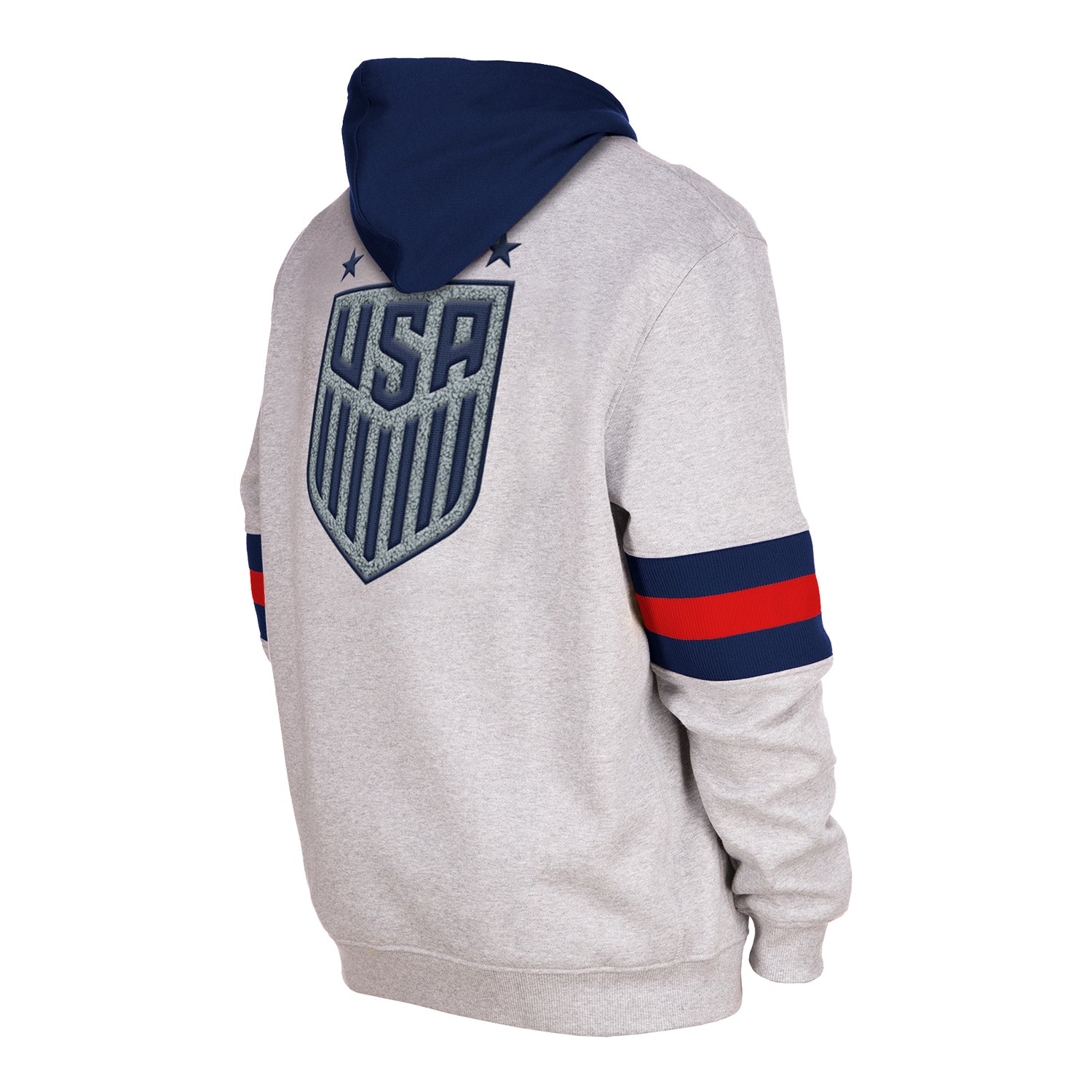 Men's New Era USWNT Grey Hoodie - Back Side View