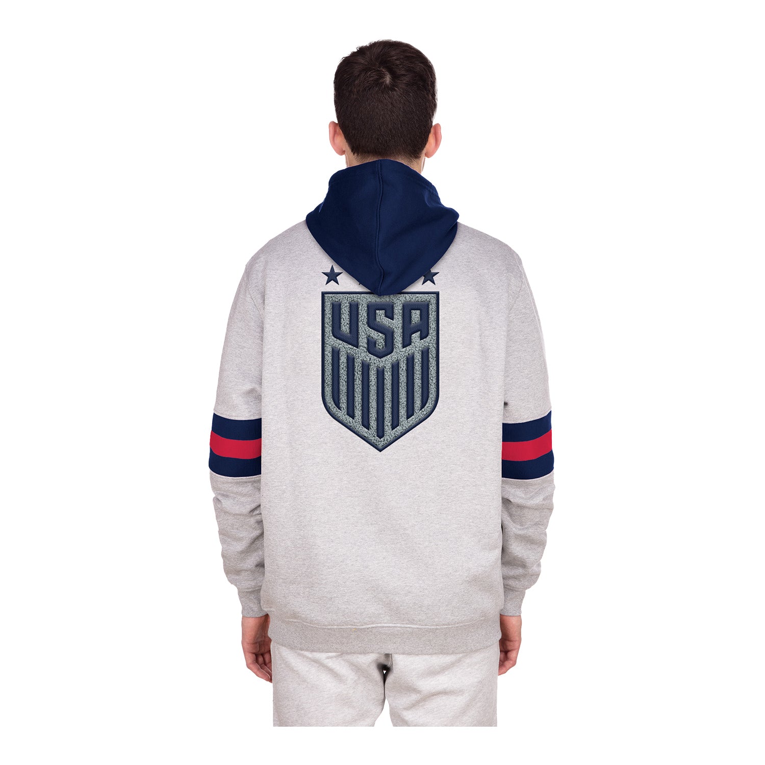 Men's New Era USWNT Grey Hoodie - Back View