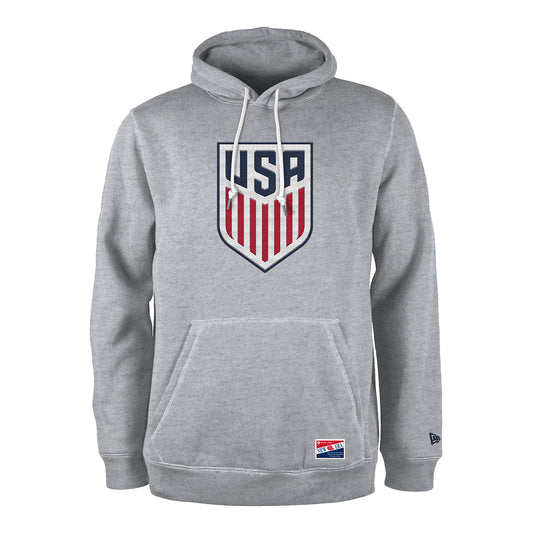 Men's New Era USMNT Corduroy Crest Grey Heathered Hoodie