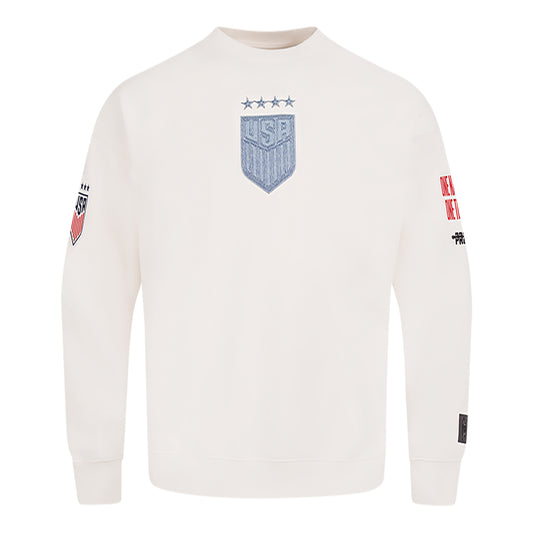 Unisex Pro Standard USWNT Varsity Blues Cream Crewneck