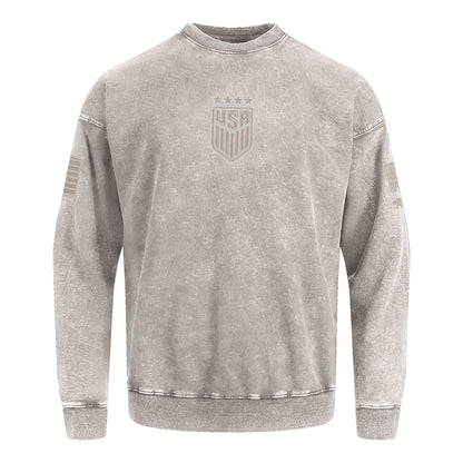 Unisex Pro Standard USWNT  Washed Classic Gray Crewneck Sweatshirt