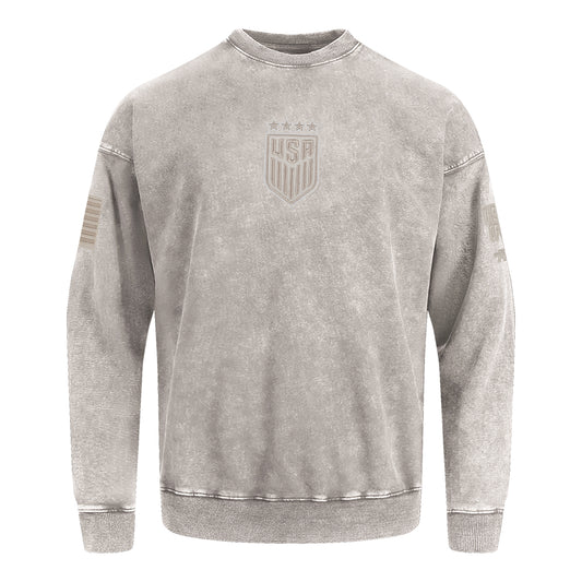 Unisex Pro Standard USWNT  Washed Classic Gray Crewneck Sweatshirt