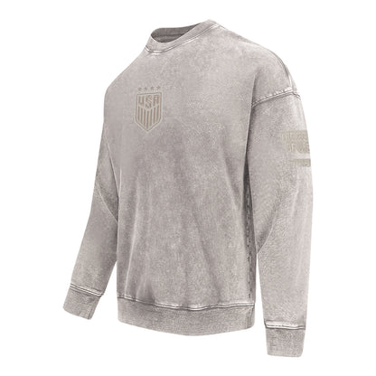 Unisex Pro Standard USWNT  Washed Classic Gray Crewneck Sweatshirt