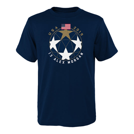 Men's Outerstuff USWNT Morgan 2019 Navy Tee - Front View