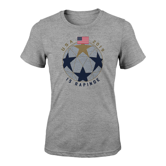 Women's Outerstuff USWNT Rapinoe Championship Grey Tee - Front View