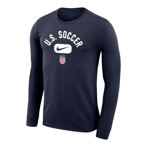 Men's Nike USWNT Crest Dri-FIT Navy L/S Tee - Official U.S. Soccer Store