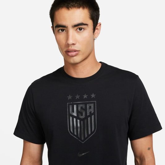 Men's Nike USWNT Black Monochrome Crest Tee - Front View