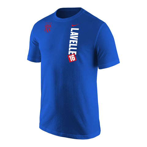 Men's Nike USWNT Vertical Lavelle Royal Tee - Front View