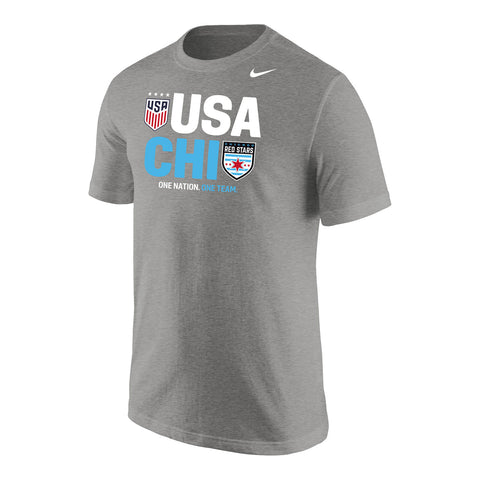 Men's Nike Chicago Red Stars x USWNT Grey Tee - Front View