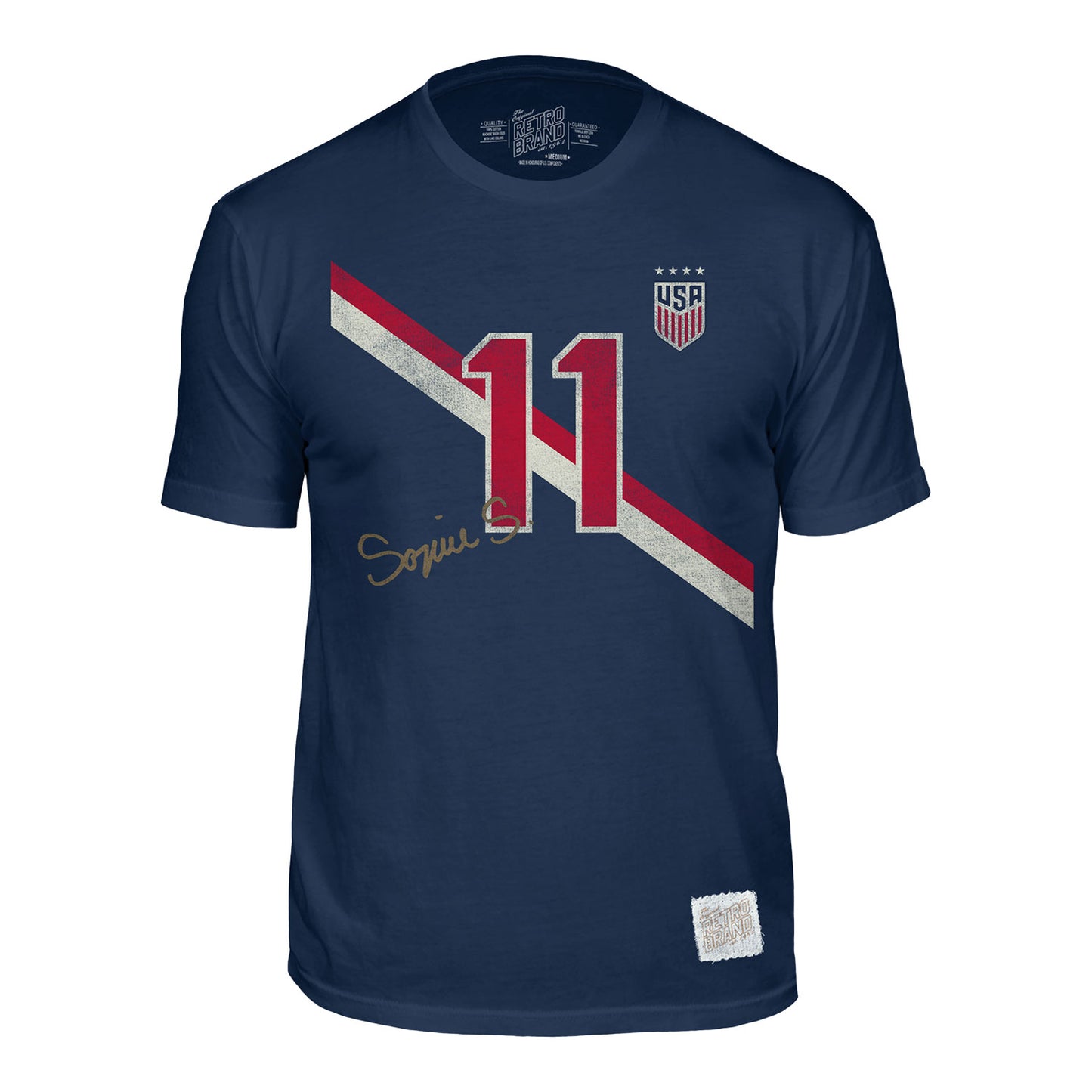 Men's Retro Brand USWNT Vintage Smith Navy Tee - Front View
