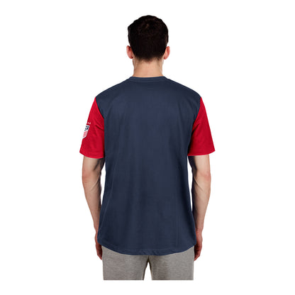 Men's New Era USWNT Striped Navy Tee - Back View