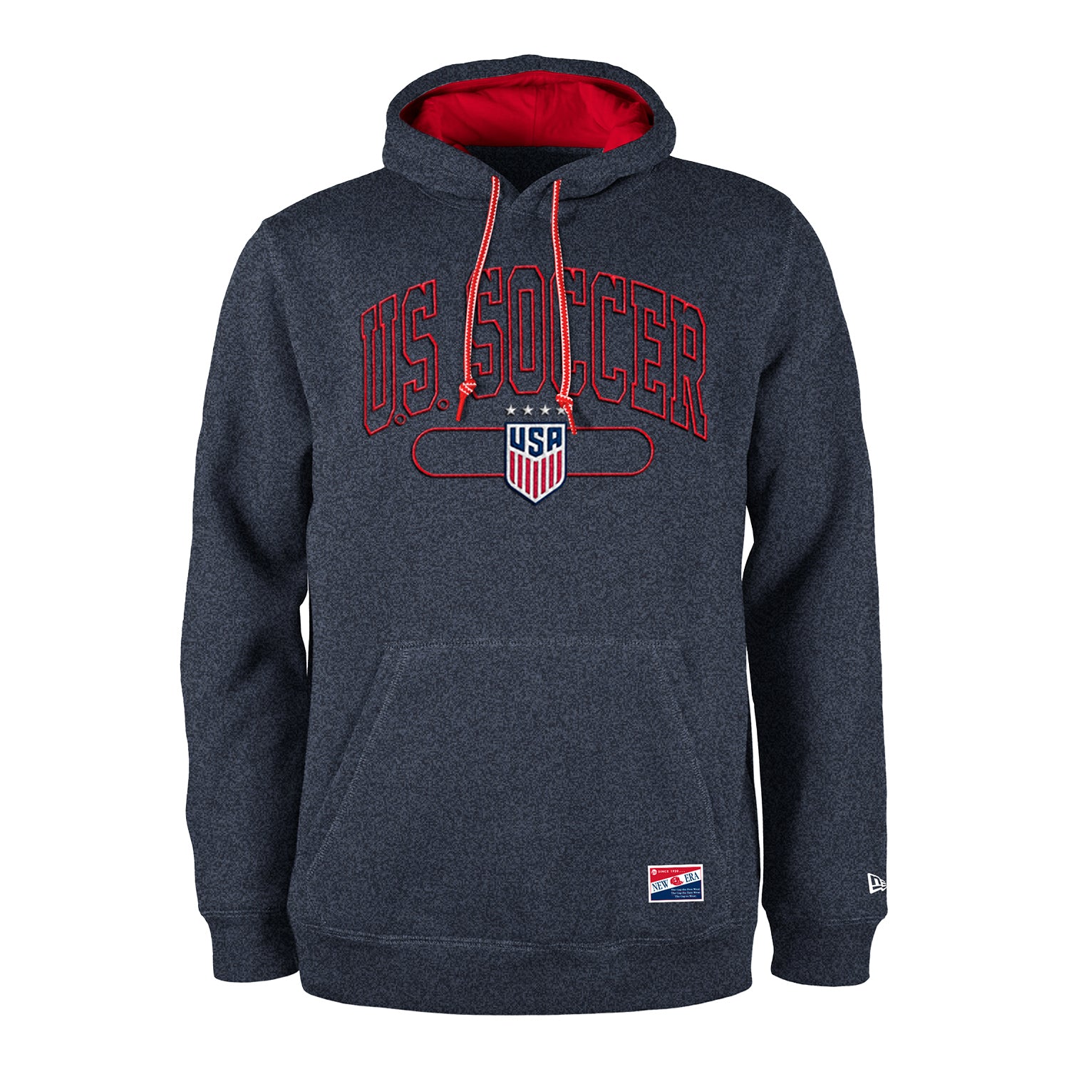 Men's New Era USWNT Navy Heathered Hoodie - Front View