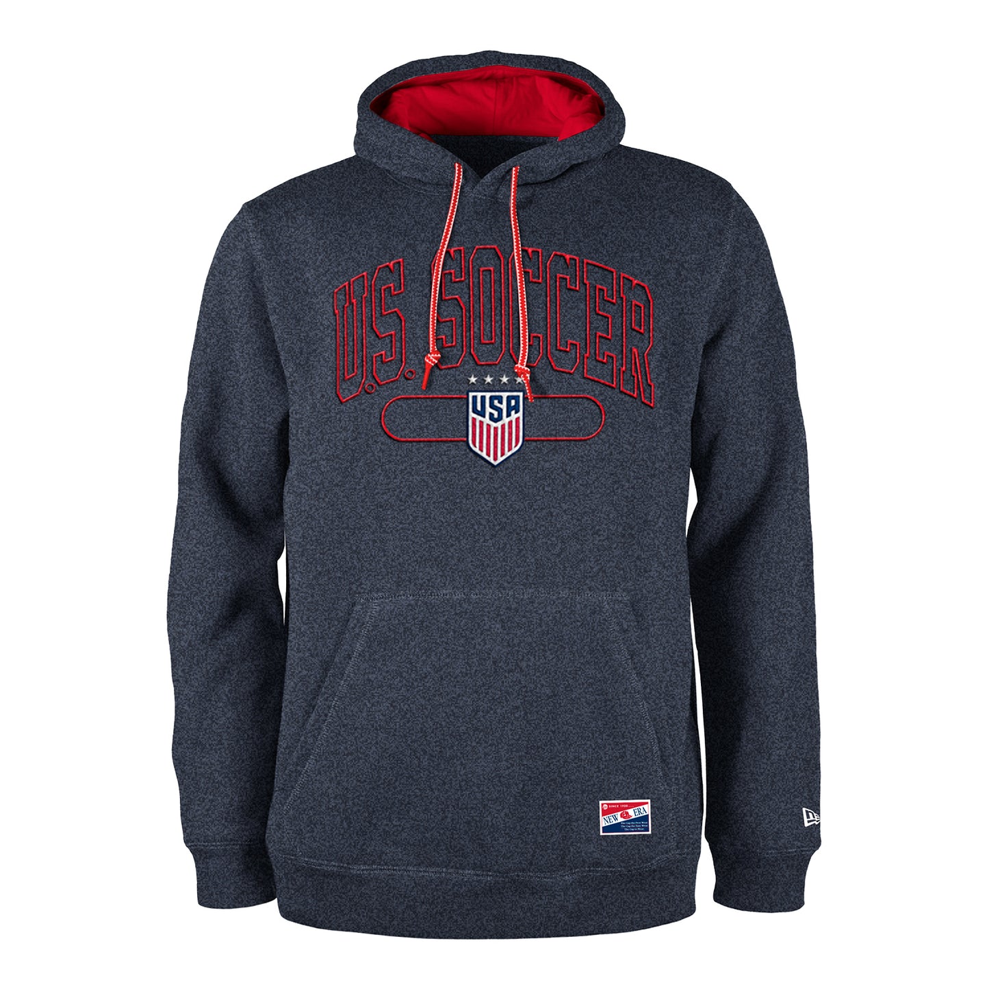 Men's New Era USWNT Navy Heathered Hoodie - Front View