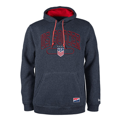 Men's New Era USWNT Navy Heathered Hoodie - Front View
