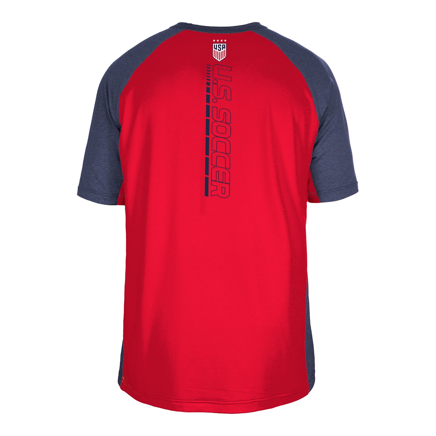 Men's New Era USWNT Brushed Heather Navy Tee - Back View