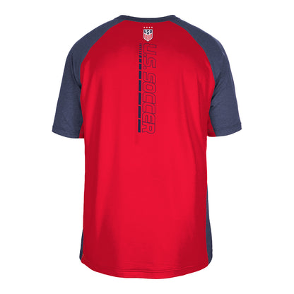 Men's New Era USWNT Brushed Heather Navy Tee - Back View