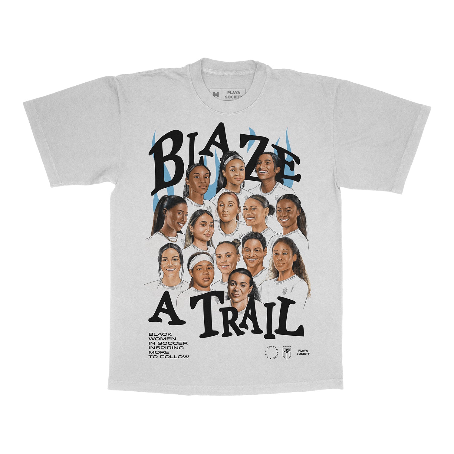 Unisex USWNT Playa Society Black History Grey Tee - Front View