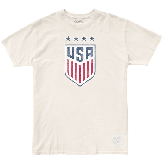 Men's Original Retro Brand USWNT 4 Star Vintage Crest Cream Tee