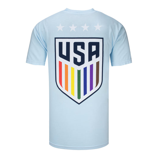 Unisex USWNT Love is Love Pride Blue Tee - Back View