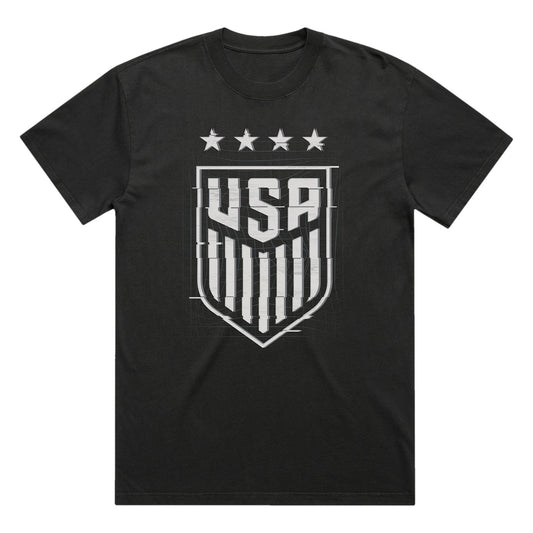 Unisex USWNT Glitch Faded Black Tee