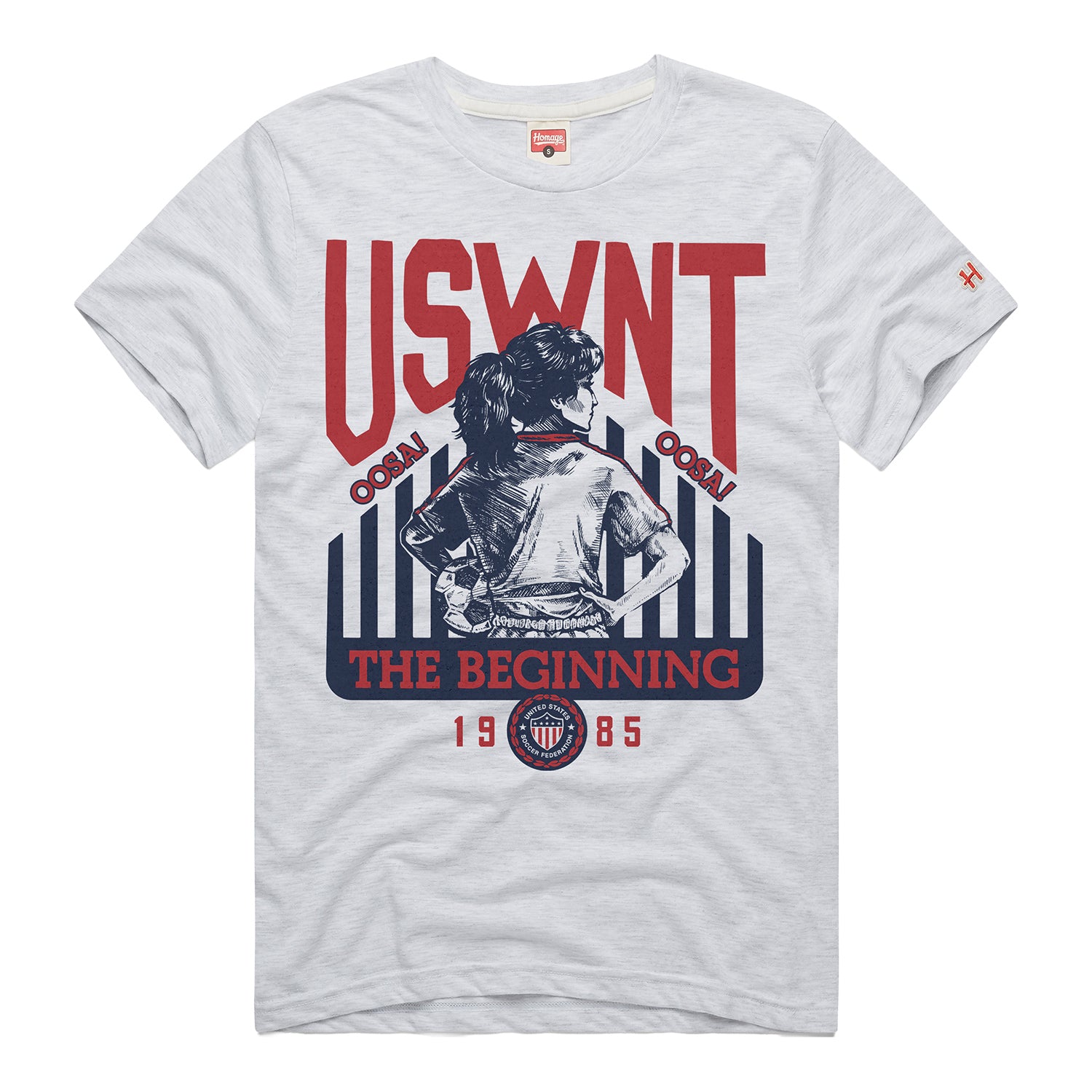 Unisex Homage USWNT Retro 1985 Oosa White Tee