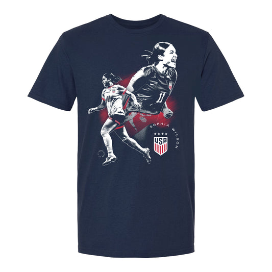Unisex USWNT Sophia Wilson Graphic Navy Tee