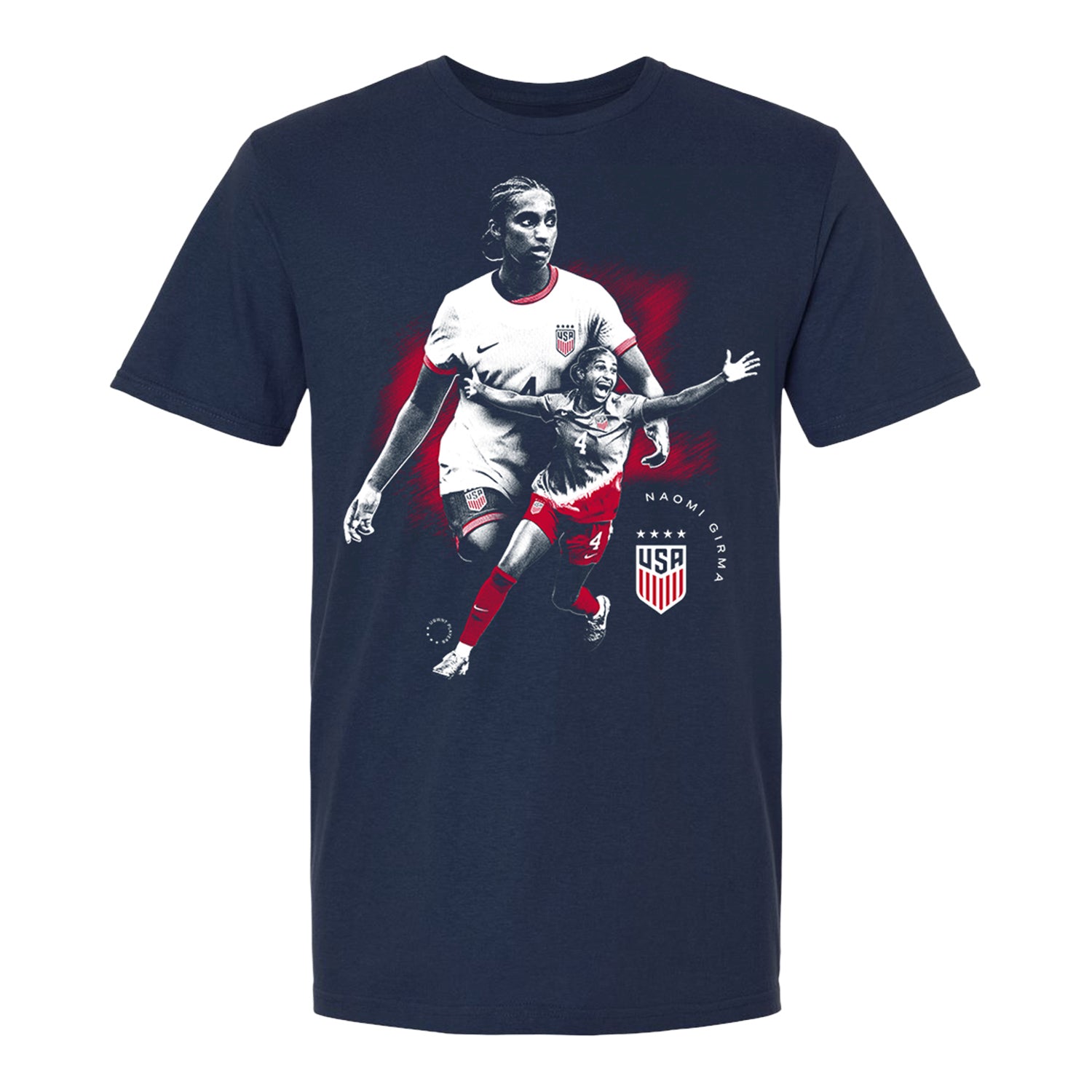 Unisex USWNT Naomi Girma Graphic Navy Tee
